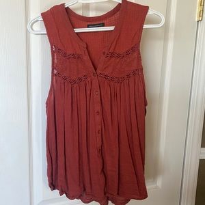 American Eagle Burnt Orange Flowy Top